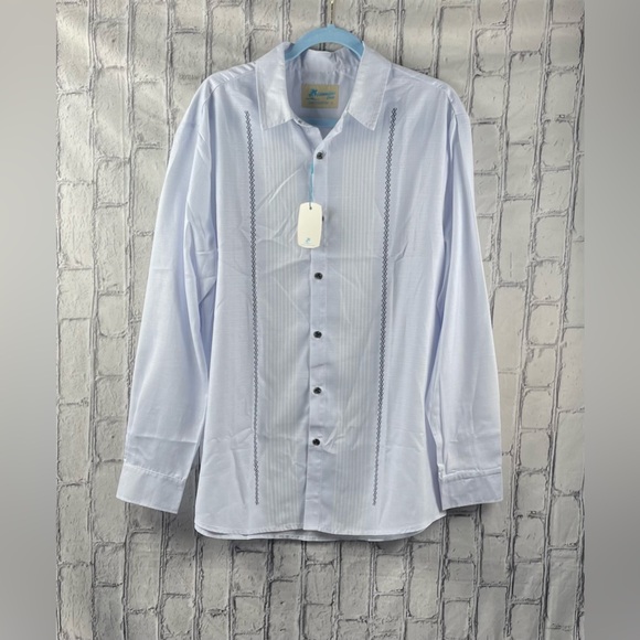 Hawaiian Shirts Size:XL Men Long Sleeve T Shirt Button Up Multi Color - Picture 8 of 9